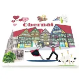 Square Dancers and Stork Placemat in Obernai