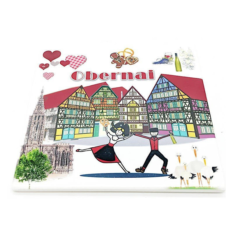Square Dancers and Stork Placemat in Obernai