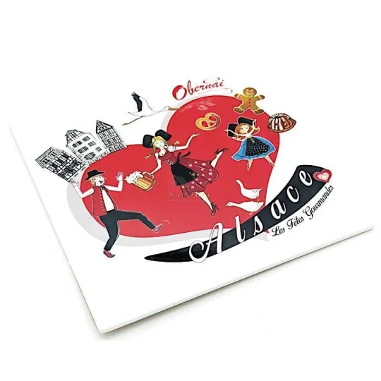 Vierkante Onderzetters les Fêtes Gourmandes Harten Obernai