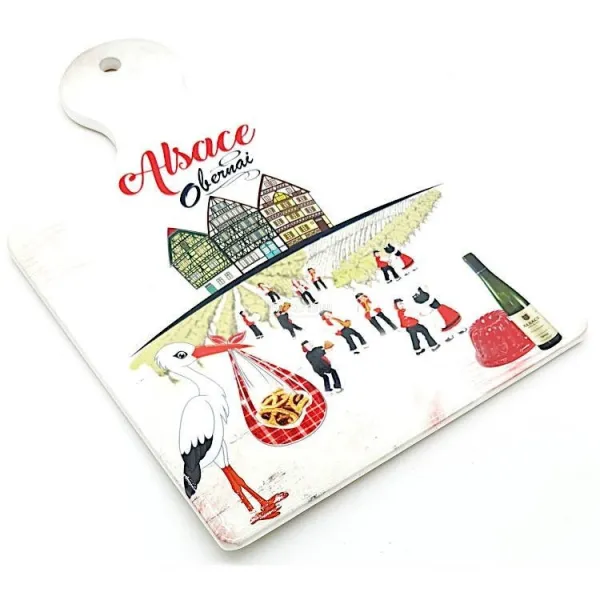 Untersetzer Brett mit Weinfest Dekor Obernai