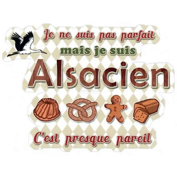 Humorous sticker of the perfect Alsatian