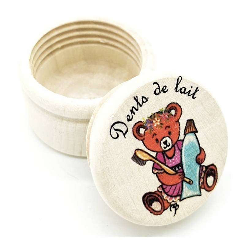Milchzahndose mit Bärchen Toilette aus Holz mit Charme