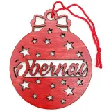 Wooden ball with Obernai stars to hang