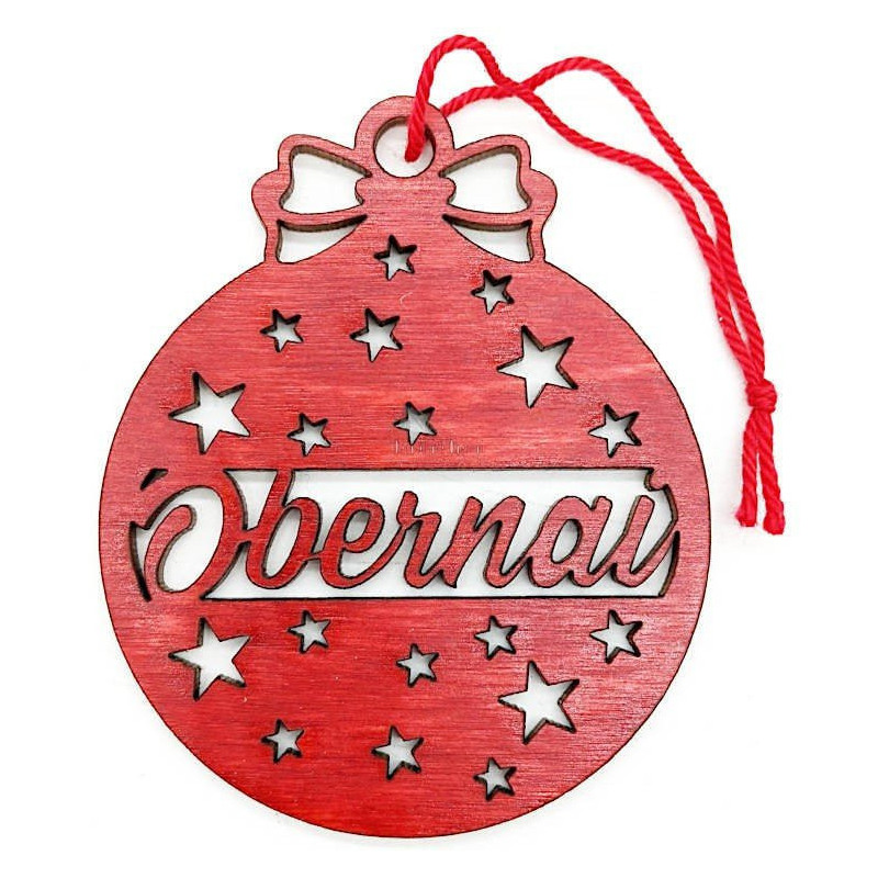 Wooden ball with Obernai stars to hang