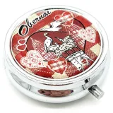 Pilulier ou Boite à Pilule décor Cigognes Alsace et Coeurs d'Obernai