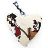 Alsatian Heart Upholstered Alsatian and Vichy Blue Fabrics