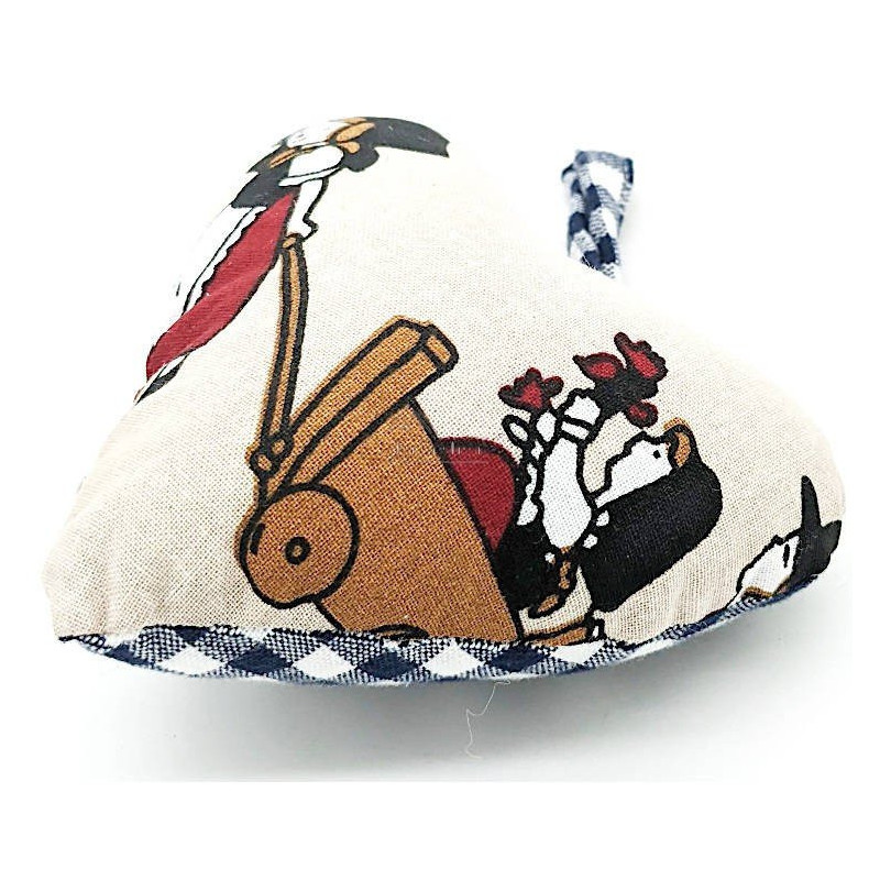 Coeur Alsace rembourré Alsacienne et Vichy Bleu en Tissus