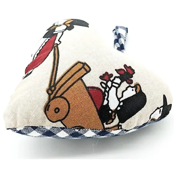 Coeur Alsace rembourré Alsacienne et Vichy Bleu en Tissus