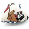 Alsatian Heart Upholstered Alsatian and Vichy Blue Fabrics