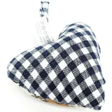 Alsatian Heart Upholstered Alsatian and Vichy Blue Fabrics