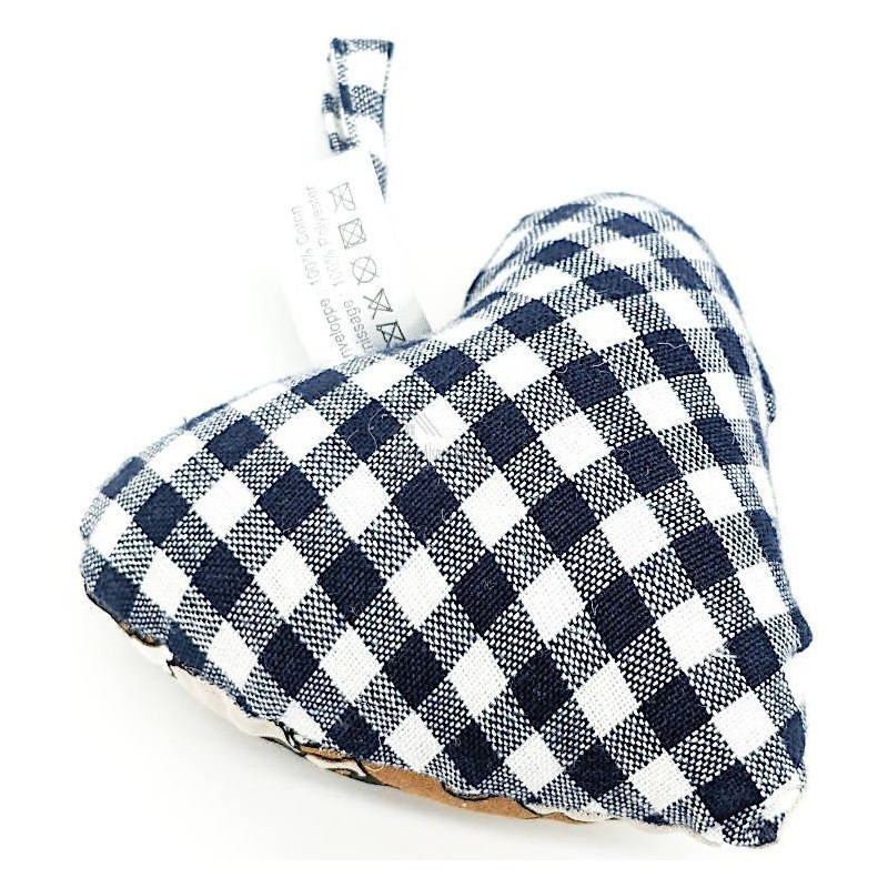 Coeur Alsace rembourré Alsacienne et Vichy Bleu en Tissus