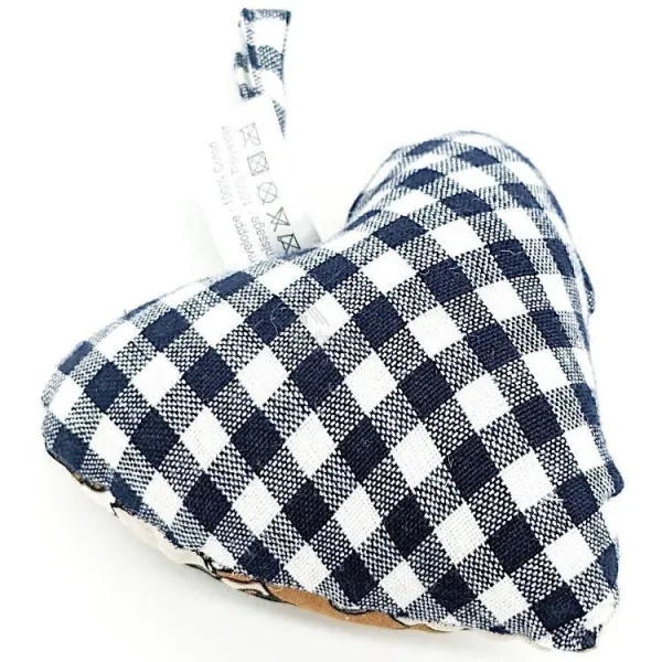 Coeur Alsace rembourré Alsacienne et Vichy Bleu en Tissus