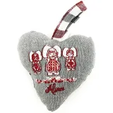Heart of Alsace embroidered with the 3 Alsatians and red Vichy fabric