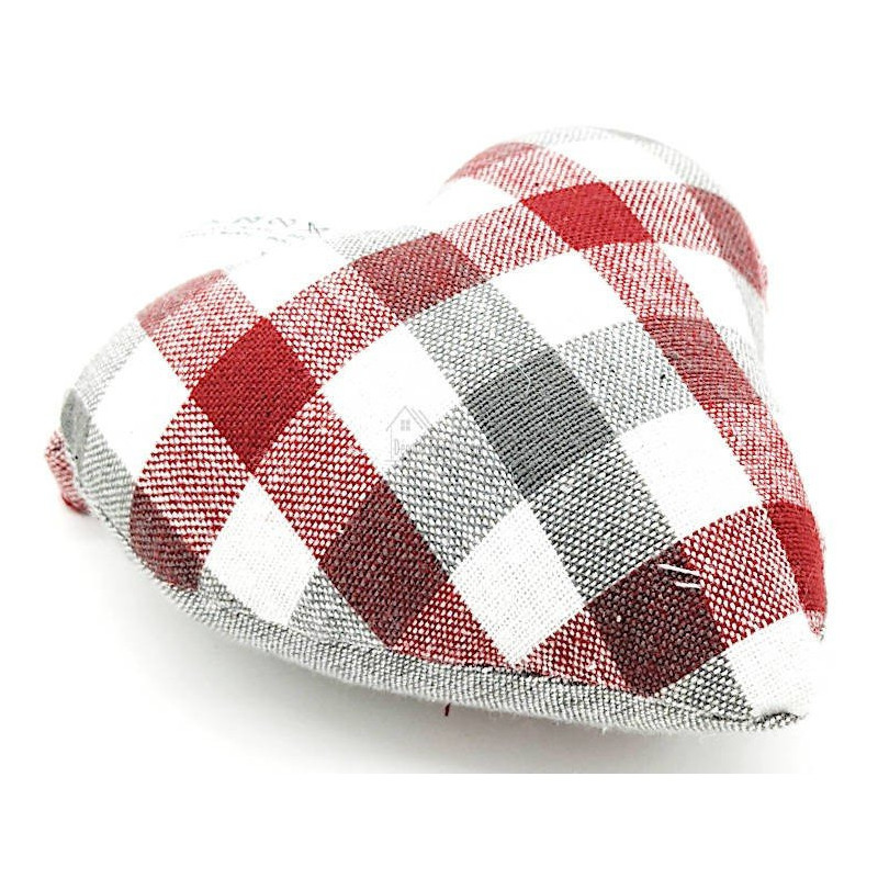 Coeur Alsace rembourré broderie les 3 Alsacienne et Vichy rouge en Tissus