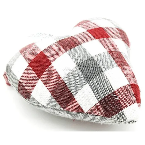 Coeur Alsace rembourré broderie les 3 Alsacienne et Vichy rouge en Tissus