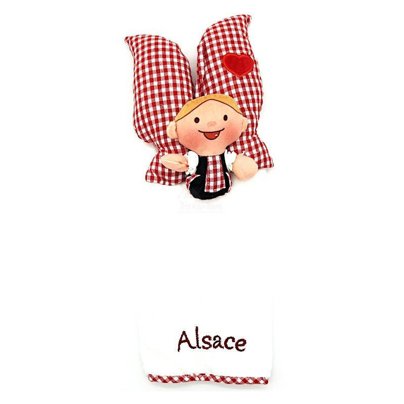 Essuie-Mains Poupée Lovely Elsa Blanc brodé Alsace