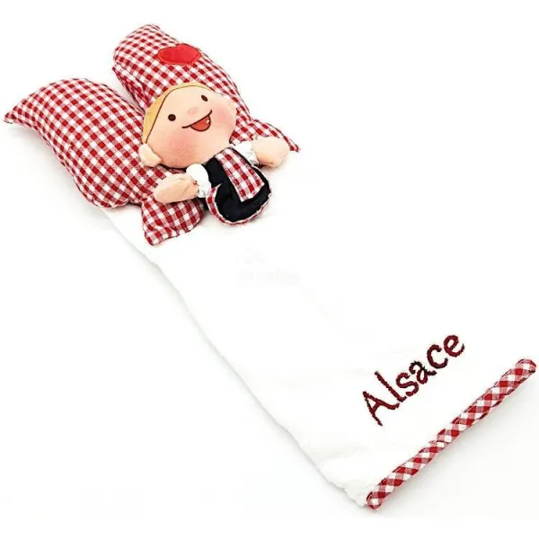 Handtuch Puppe Lovely Elsa Weiß bestickt Elsass