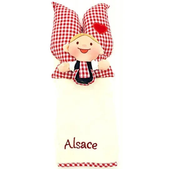 Keukendoek Pop Lovely Elsa Crème geborduurd Elzas