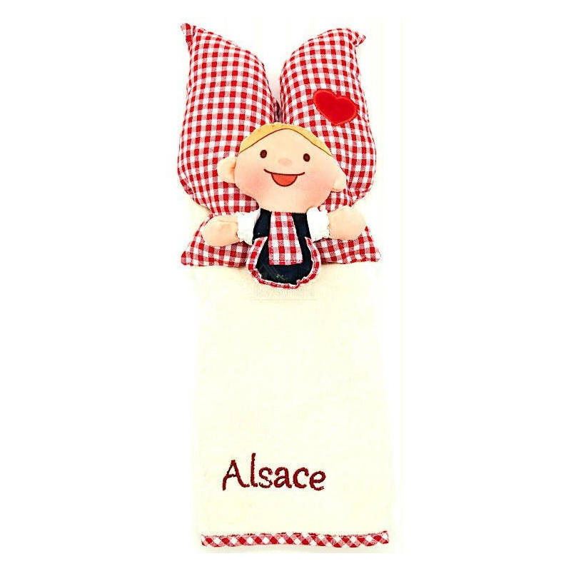 Essuie-Mains Poupée Lovely Elsa Écru brodé Alsace