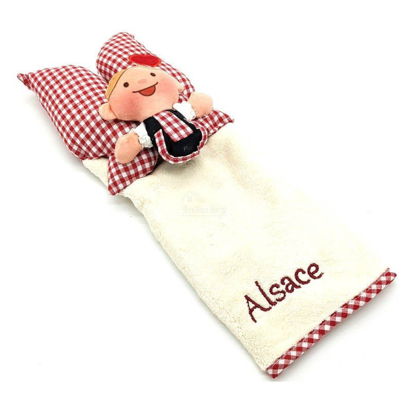 Essuie-Mains Poupée Lovely Elsa Écru brodé Alsace