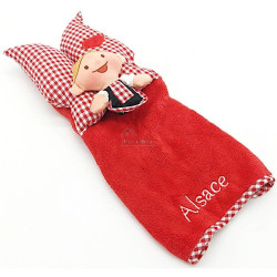 Lovely Elsa Doll Red Embroidered Bath Towels Alsace