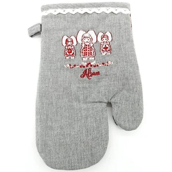 Kitchen Glove embroidered with the 3 Alsatians