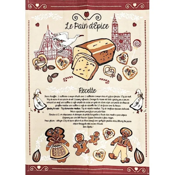 Gingerbread Recipe Kitchen Towel