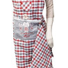3 Alsatians Square Gingham Adjustable Kitchen Apron with Tea Towel