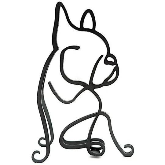 Sculpture abstraite Bouledogue en Fer