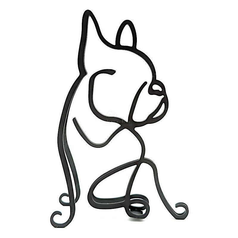 Abstrakte Skulptur Bulldogge aus Eisen
