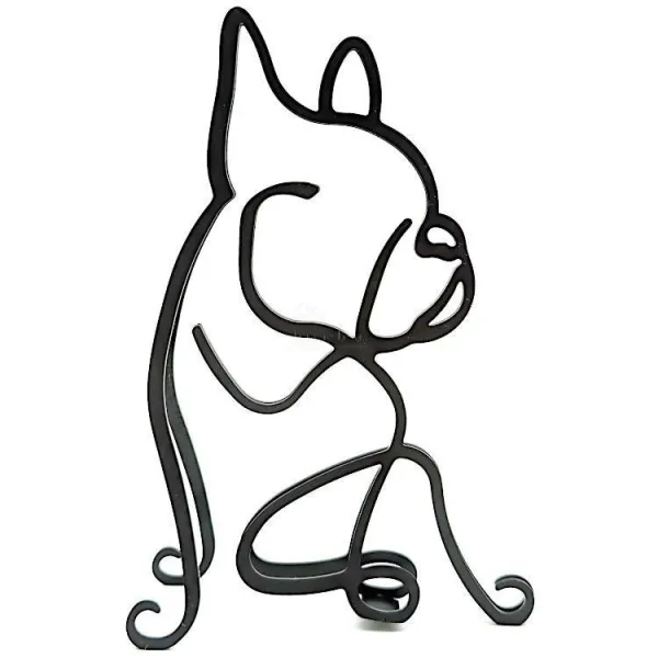 Sculpture abstraite Bouledogue en Fer