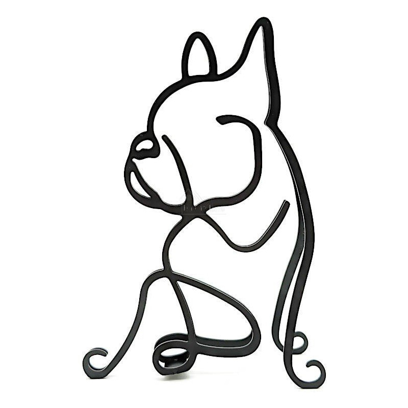 Abstrakte Skulptur Bulldogge aus Eisen