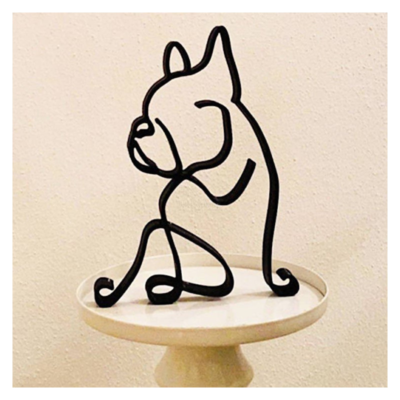 Abstrakte Skulptur Bulldogge aus Eisen
