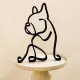 Sculpture abstraite Bouledogue en Fer