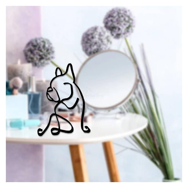 Sculpture abstraite Bouledogue en Fer