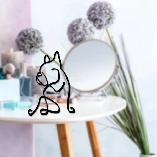 Sculpture abstraite Bouledogue en Fer