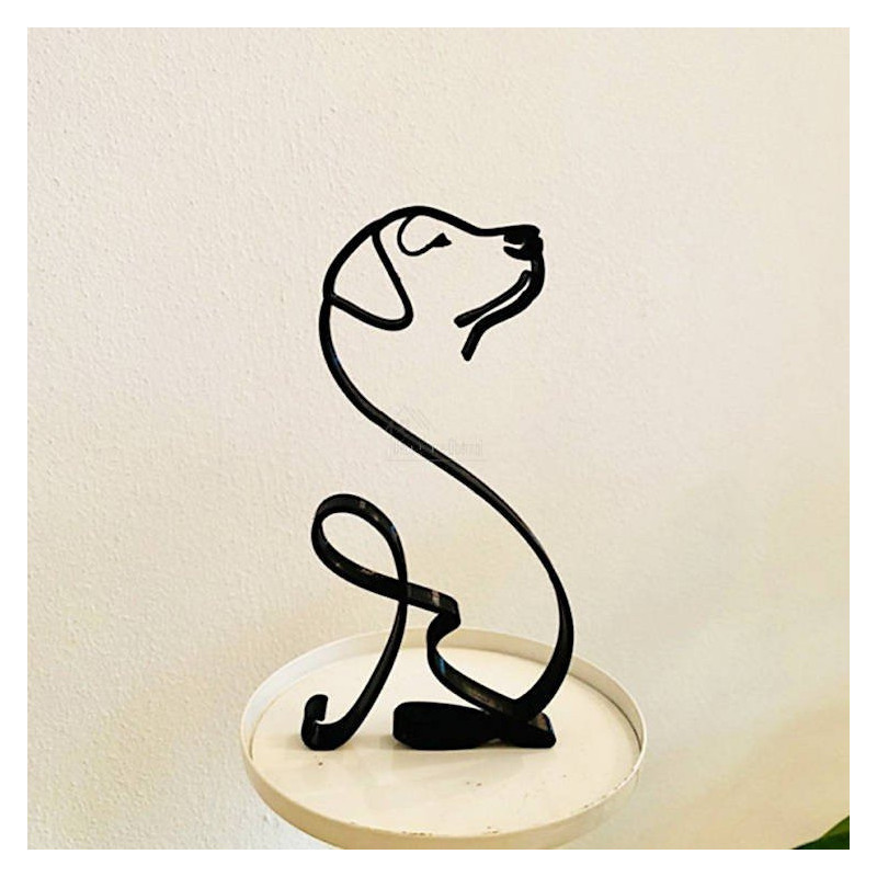 Sculpture abstraite Labrador en Fer