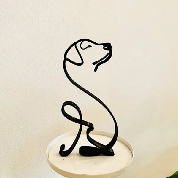 Abstrakte Skulptur Labrador aus Eisen