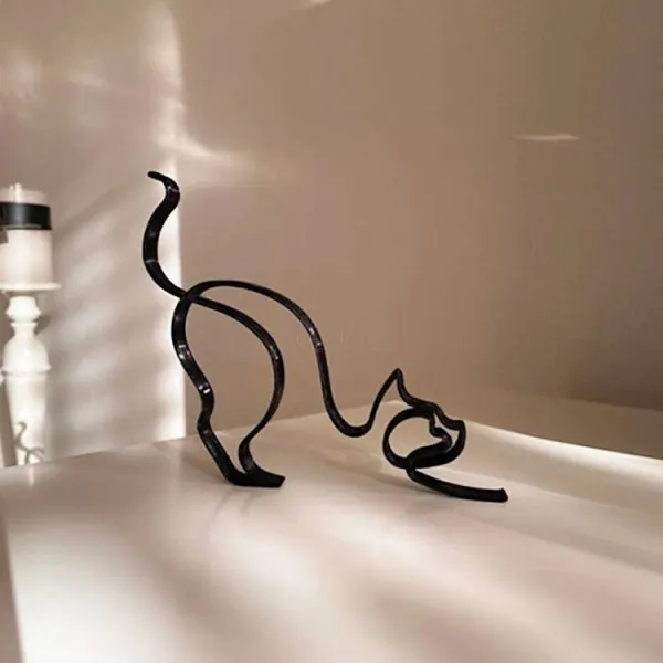 Abstract Sculpture Cat in Iron