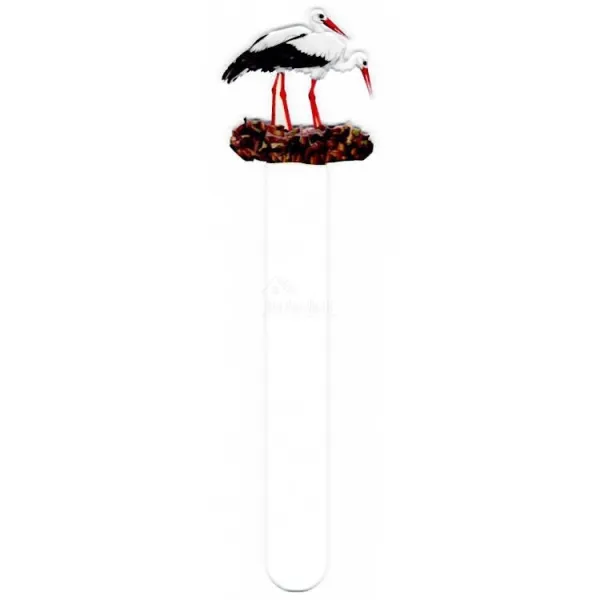 Lesezeichen aus Plexiglas Storch im Nest