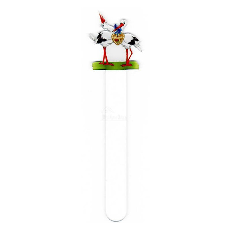 Plexiglas-Lesezeichen Storchenpaar Herz Elsass