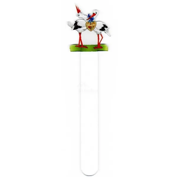 Plexiglas-Lesezeichen Storchenpaar Herz Elsass