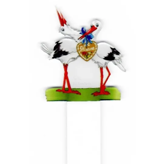 Marque Page en Plexiglass Duo de Cigognes Coeur Alsace