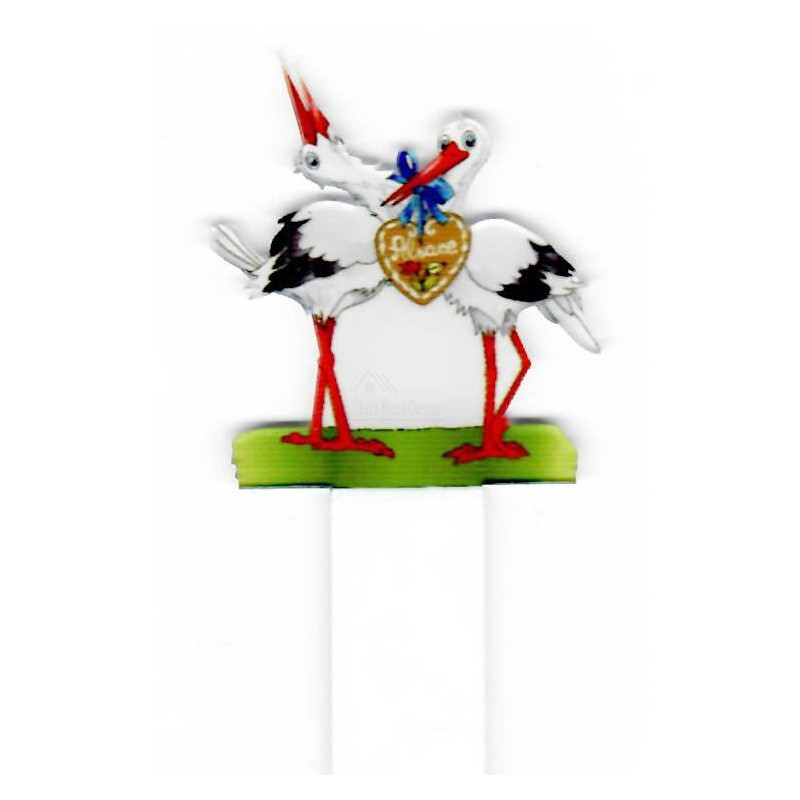 Plexiglas-Lesezeichen Storchenpaar Herz Elsass