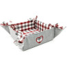 Alsatian Fabric Bread Basket with Heart Embroidery 35cm x 35cm