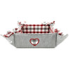 Alsatian Fabric Bread Basket with Heart Embroidery 35cm x 35cm