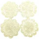Set of 4 Knitted Coasters 100% Cotton