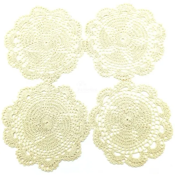 Set of 4 Knitted Coasters 100% Cotton