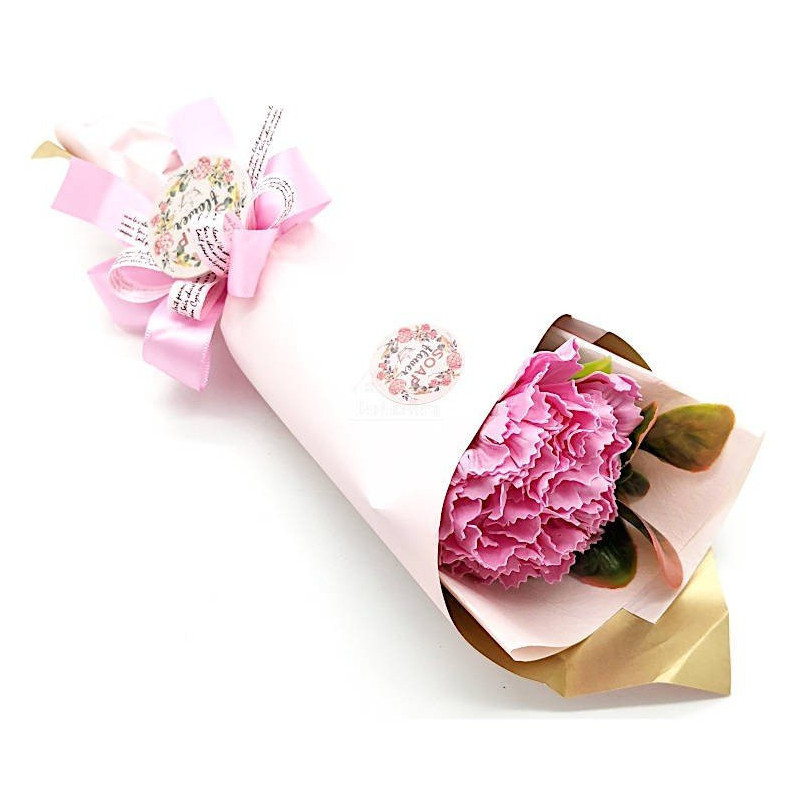 Offrez un Bouquet d'Oeillet Rose en Pétales de Savon