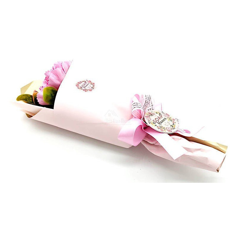 Offrez un Bouquet d'Oeillet Rose en Pétales de Savon